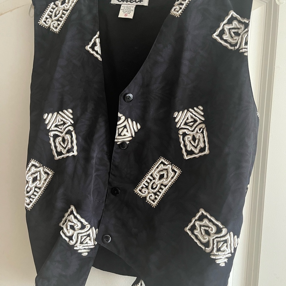 Vintage Beaded Patterned Vest